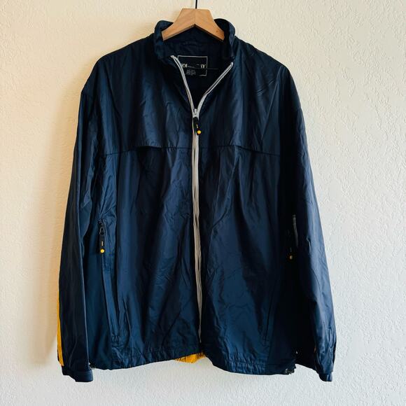 North Bay | navy blue and yellow windbreaker jacket - Picture 1 of 4